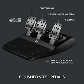 Logitech G923 Racing Wheel and Pedals for PS 5, PS4 and PC featuring TRUEFORCE up to 1000 Hz Force Feedback, Responsive Pedal, Dual Clutch Launch Control, and Genuine Leather Wheel Cover (Renewed)