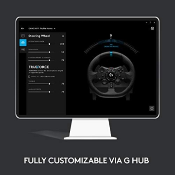 Logitech G923 Racing Wheel and Pedals for PS 5, PS4 and PC featuring TRUEFORCE up to 1000 Hz Force Feedback, Responsive Pedal, Dual Clutch Launch Control, and Genuine Leather Wheel Cover (Renewed)