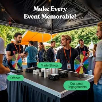 12 Inch Heavy Duty Spinning Prize Wheel - 10 Slots Color Tabletop Roulette Spinner of Fortune Spin The with Dry Erase Marker and Eraser Win Game for Trade Show, Carnival