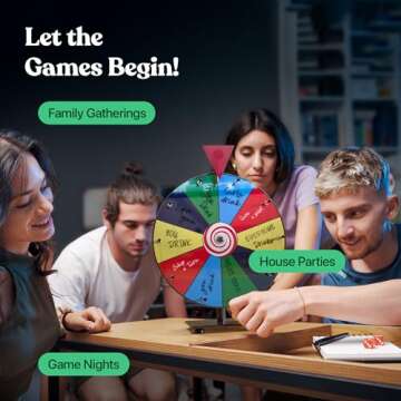 12 Inch Heavy Duty Spinning Prize Wheel - 10 Slots Color Tabletop Roulette Spinner of Fortune Spin The with Dry Erase Marker and Eraser Win Game for Trade Show, Carnival