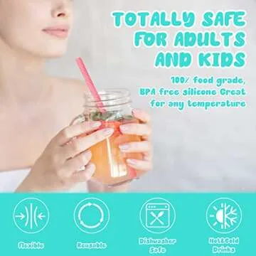 Irenare Silicone Straws - Portable, Reusable & Colorful Set