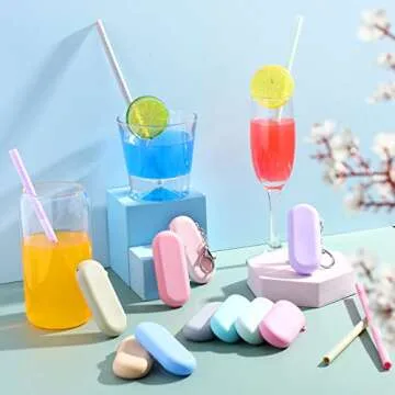 Irenare Silicone Straws - Portable, Reusable & Colorful Set