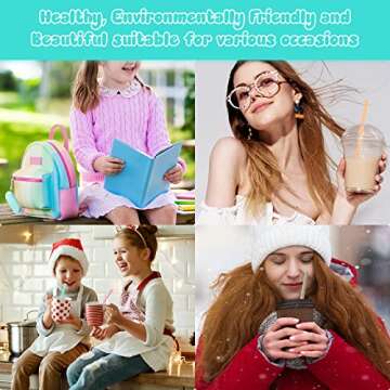 Irenare Silicone Straws - Portable, Reusable & Colorful Set