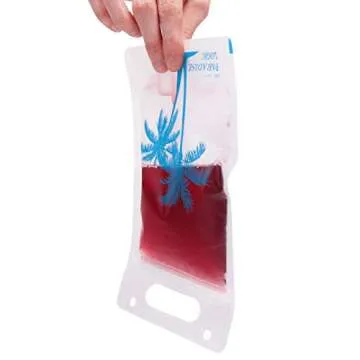 100 Stand Up Drink Pouch Bags with Straws for On-The-Go