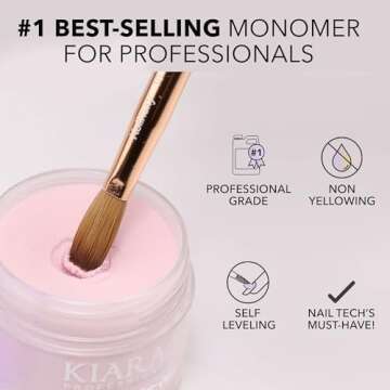 Kiara Sky EMA Monomer - Professional Acrylic Nail Liquid, 8 Fl Oz