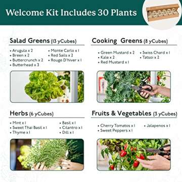 Gardyn Hydroponics Growing System Vertical Indoor Garden Planter | Smart Herb Garden| Includes 30 Non-GMO Indoor Plants, Herbs & Vegetables & LED Grow Lights for Your Home Indoor Gardening System