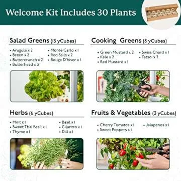 Gardyn Hydroponics Growing System Vertical Indoor Garden Planter | Smart Herb Garden| Includes 30 Non-GMO Indoor Plants, Herbs & Vegetables & LED Grow Lights for Your Home Indoor Gardening System