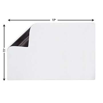 Refridge Reminder Magnetic Dry Erase Whiteboard 17 X 11 Sheet for Refrigerator with Stain Resistant Technology. Set of 4 Magnetic Markers and a Big Magnetic Eraser. Ships Flat, Never Rolled!!