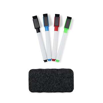 Refridge Reminder Magnetic Dry Erase Whiteboard 17 X 11 Sheet for Refrigerator with Stain Resistant Technology. Set of 4 Magnetic Markers and a Big Magnetic Eraser. Ships Flat, Never Rolled!!