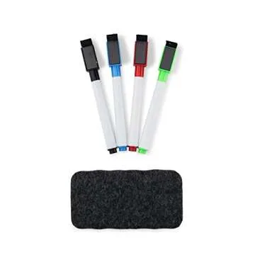 Refridge Reminder Magnetic Dry Erase Whiteboard 17 X 11 Sheet for Refrigerator with Stain Resistant Technology. Set of 4 Magnetic Markers and a Big Magnetic Eraser. Ships Flat, Never Rolled!!