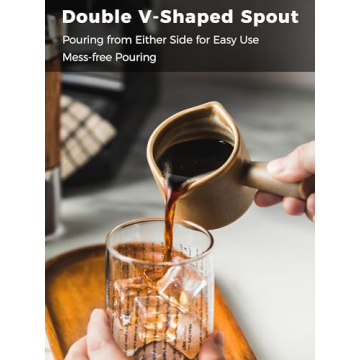 YHOJOY Espresso Measuring Cup - Ceramic 3 Oz with Double Spouts