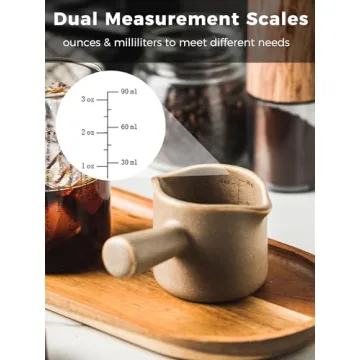 YHOJOY Espresso Measuring Cup - Ceramic 3 Oz with Double Spouts