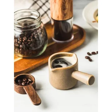 YHOJOY Espresso Measuring Cup - Ceramic 3 Oz with Double Spouts