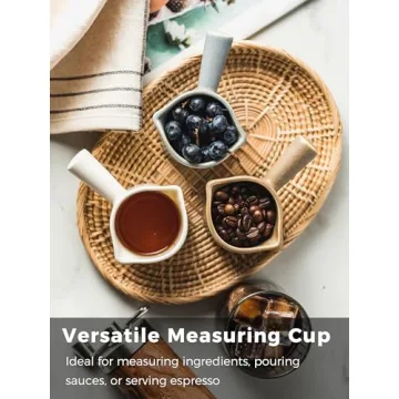 YHOJOY Espresso Measuring Cup - Ceramic 3 Oz with Double Spouts