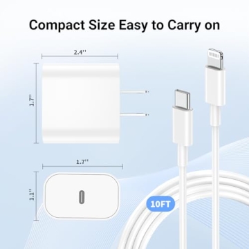 Essri Fast Charging iPhone 10FT 3-Pack 20W USB C Charger