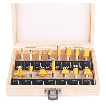 KOWOOD 15-Piece Router Bit Set for Woodworking Beginners