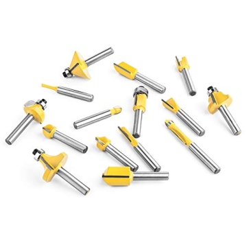 KOWOOD 15-Piece Router Bit Set for Woodworking Beginners
