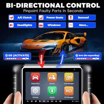 Autel Bidirectional OBD2 Scanner MaxiCOM MK808Z: 2025 All System Diagnostic Scan Tool Same As MK808S MX808S, Universal Car Code Reader with 28+ Resets, Alternative of MK900 MX900 MK900BT