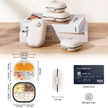 Zannaki Pill Case Portable Small Weekly Travel Pill Organizer, Cute Moisture Proof Pill Box Holder f...