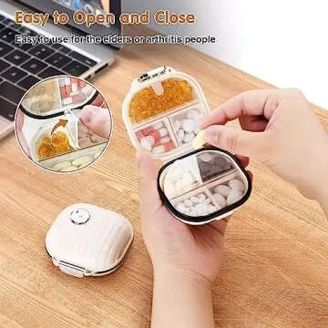 Zannaki Cute Portable Pill Organizer for Travel & Daily Use