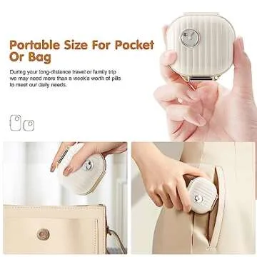 Zannaki Cute Portable Pill Organizer for Travel & Daily Use