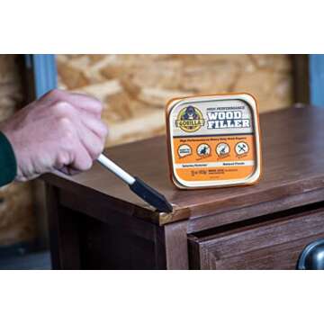 Gorilla All Purpose Wood Filler, 16 Ounce Tub, Natural (Pack of 1)