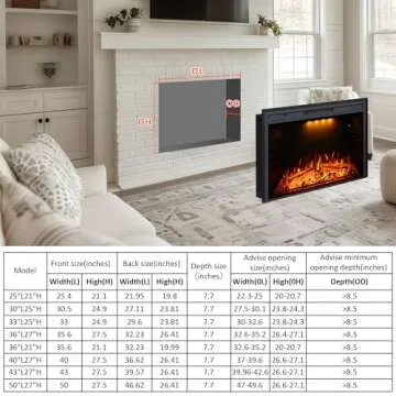 Valuxhome Electric Fireplace Insert for Modern Homes