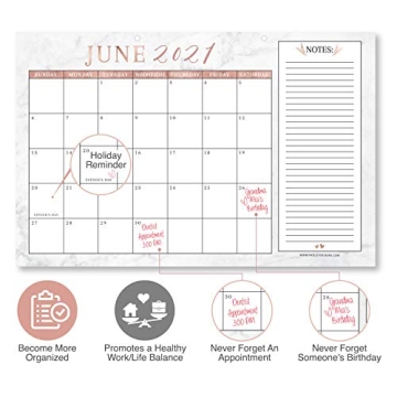 Rose Gold Marble Desk Calendar - 18 Month Planner