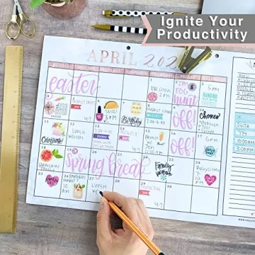 Rose Gold Marble Desk Calendar - 18 Month Planner