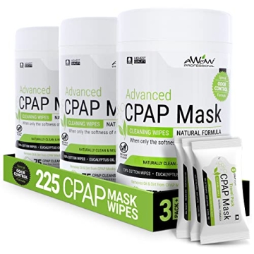 AWOW Professional CPAP Odor Control Formula with 240 Wipes - Daily Clean & Travel Ready