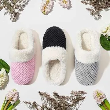 ULTRAIDEAS Cozy Fleece House Slippers for Women