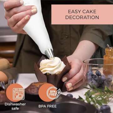 Wenburg Reusable Icing Piping Bags & Tips Set for Cakes