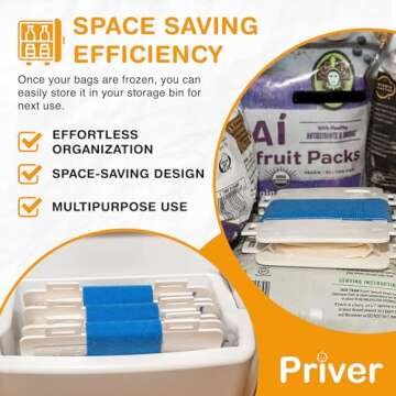 Freeze Flat Breast Milk Storage Bag Freezer Device - Freeze Breastmilk Bags Flat - Organize Breast Milk Storage Bags - Space Saving Freezer System - Breast Pump Accessories - A Priver Original