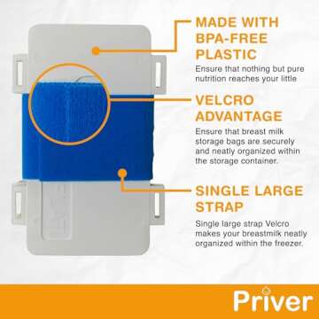 Freeze Flat Breast Milk Storage Bag Freezer Device - Freeze Breastmilk Bags Flat - Organize Breast Milk Storage Bags - Space Saving Freezer System - Breast Pump Accessories - A Priver Original