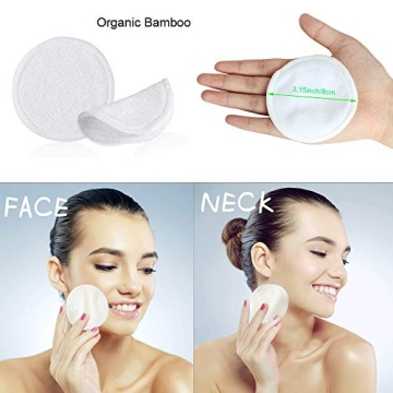 16 Pack Reusable Makeup Remover Pads - Eco-Friendly Facial Cleansing