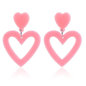 Acrylic Double Heart Earrings for Women Stylish Jewelry Gifts