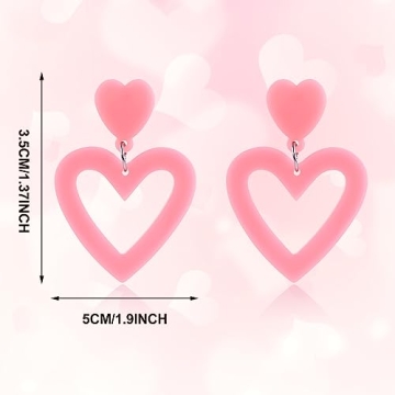 Acrylic Double Heart Earrings for Women Stylish Jewelry Gifts