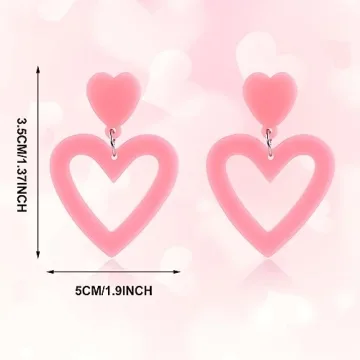 Acrylic Double Heart Earrings for Women Stylish Jewelry Gifts