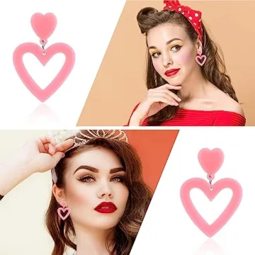 Acrylic Double Heart Earrings for Women Stylish Jewelry Gifts