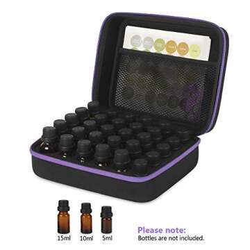 JSVER Essential Oil Storage, 30 Bottles,Essential Oil Holder Case, Essential Oil Case for 5ml, 10ml,...