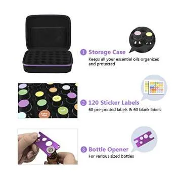 JSVER Essential Oil Storage, 30 Bottles,Essential Oil Holder Case, Essential Oil Case for 5ml, 10ml, 15ml Bottles Travel Storage Organizer Bag for doTerra, Young Living Oils, Premium, Aromatherapy