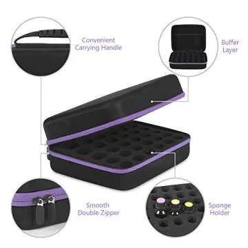 JSVER Essential Oil Storage, 30 Bottles,Essential Oil Holder Case, Essential Oil Case for 5ml, 10ml, 15ml Bottles Travel Storage Organizer Bag for doTerra, Young Living Oils, Premium, Aromatherapy