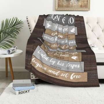 Christian Gifts for Men Throw Blanket 60x50 Inch - Inspirational Spiritual Gift