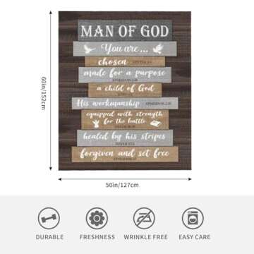 Christian Gifts for Men - Inspirational 60x50 Blanket