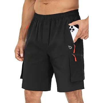 BALEAF Men's 3D Padded MTB Shorts - Lightweight, Loose-fit with Zipper Pockets