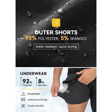 BALEAF Men's 3D Padded MTB Shorts Lightweight Loose-fit