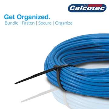 100 Pack of Black Cable Ties - 12” x 0.2" - Premium Nylon Zip Ties - Heavy Duty UV and Heat Resistant Tie Wraps