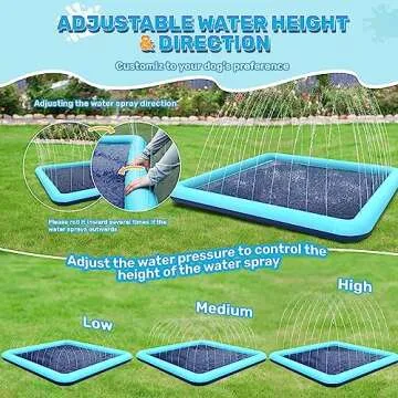 Bilibara 79'' Square Splash Pad for Dogs, Non-Slip Sprinkler for Kids Ages 4-8, Toddlers 1-3, Shallow Pool, Outdoor Water Toys for Backyard, Teal