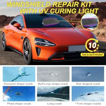 Windshield Repair Kit, Windshield Crack Repair Kit, Efficient Glass Chip Repair Kit with Suction Cup...