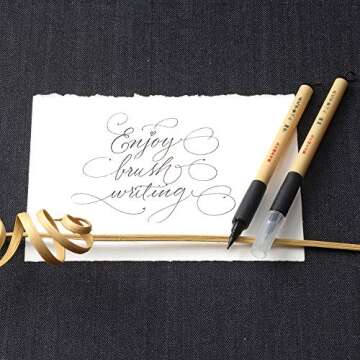 Kuretake Bimoji Brush Pen, 5 pcs set (Extra Fine, Fine, Medium, Large, Medium Brush), great for Call...